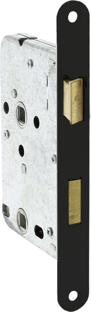 Starx WC�Slot � Badkamerslot � Deurslot Binnendeur � Slot met Voorplaat Zwart � 50 x 63 mm