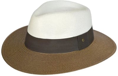 Naledi Fedora – Zonnehoed Dames UV Werend - Maat: M-L: 58 cm - Ivory/Chocolate
