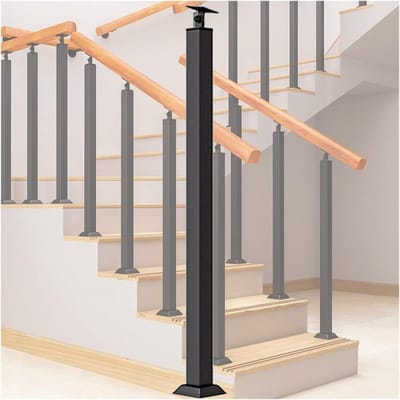 Baluster Trapleuning Paal - Decoratieve Spindel - Veilige Trappen - Verstelbare Hoek - 30 cm Hoog - Zwart