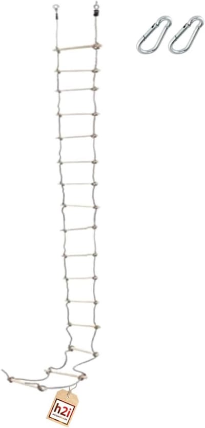 Lange Houten Klimladder voor Kinderen - Touwladder voor Buiten en Speeltoren