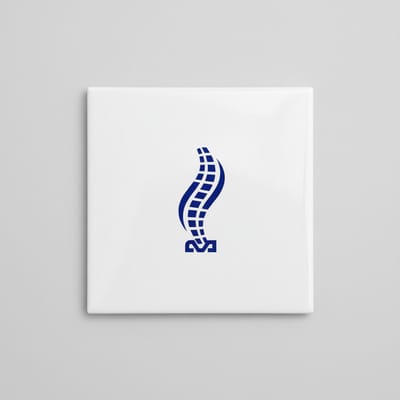 Minimalistische Blauwe Lijn Tegel – Moderne Abstracte Wanddecoratie – Keramische Tegel 15 x 15 cm