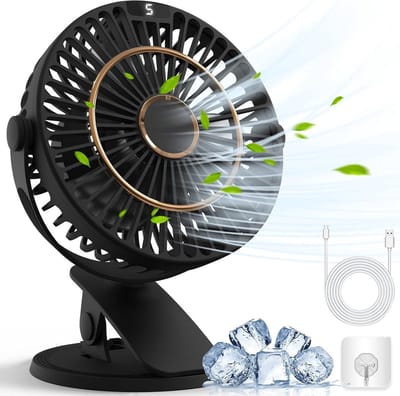 Solvix tafel ventilator geluidloos - Mini Ventilator - Zwart - USB Aansluiting - Compact en Draagbaar - Voor Thuis en Op Kantoor