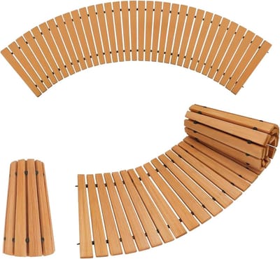Houten Loopbrug - Buitenpad Tuinpad - Evenementen Buiten - Weerbestendig Massief Hout - Oprolbaar Ontwerp - Natuurlijk Hout