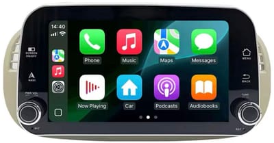 Navigatiesysteem auto met scherm - autoradio geschikt voor CarPlay en Android auto - bluetooth radio - geschikt voor Fiat 500 2007-2015