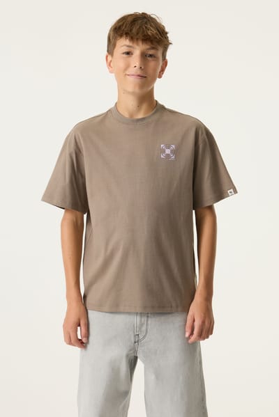 GARCIA Jongens Print T-shirt Bruin Korte mouw