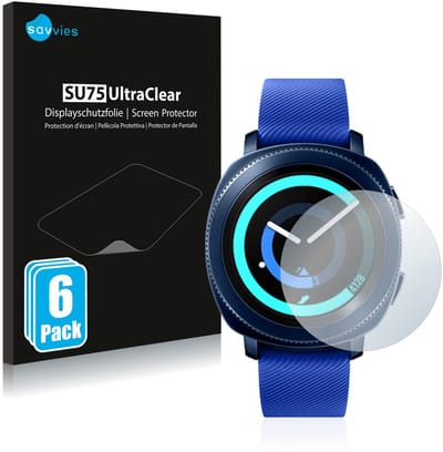 Savvies - Screenprotector voor Samsung Gear Sport - Folie Beschermfolie transparant 6 Stuks
