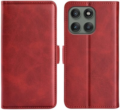 MobyDefend Hoesje - Geschikt voor Motorola Edge 60 Pro - Luxe Wallet Book Case (Sluiting Zijkant) - Rood