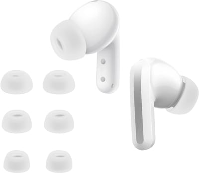kwmobile 6x cover voor in-ear oortjes geschikt voor Xiaomi Redmi Buds 5 - Vervangende oordopjes van siliconen in wit - 3 maten