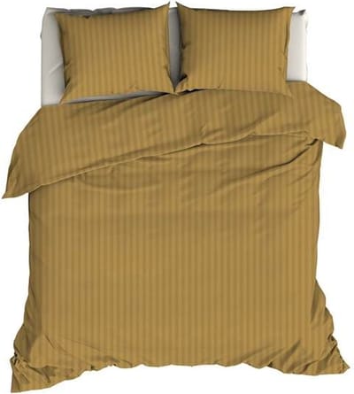 Satin d'Or Satijnstreep Dekbedovertrek - Tweepersoons - 200x200/220 cm - Gold