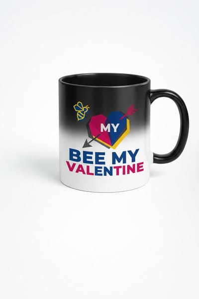 Magische Valentijnsdag Mok - 'Bee My Valentine' Warmtegevoelige Mok met Bij & Hart - Perfect Cadeau voor Liefde