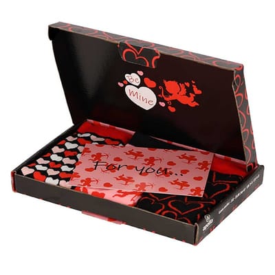 Apollo - Giftset sokken valentijn - Rose - Maat 36/41 - 3-Pack - Valentijn cadeautje voor haar - Valentijnsdag - Valentijnsdag cadeau - Valentijn cadeautje vrouw