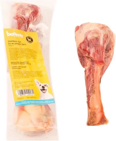 Boomy - Natuurlijke hondensnacks - Kauwbotten hond - Kauwstaaf hond - Doorgezaagd hambeen - 2 x 2stuks