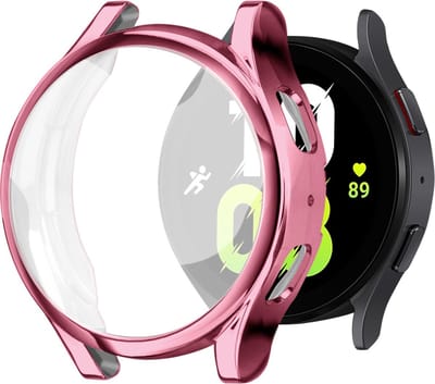 Strap-it TPU case - rosé rood bescherm hoesje geschikt voor Samsung Galaxy Watch 5 44mm - rosé rode beschermhoes voor Galaxy Watch 5 44mm