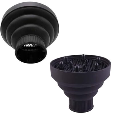 Opvouwbare siliconen diffusor voor het drogen van krullend haar - Draagbaar en universeel met bevestiging van 4-5 cm