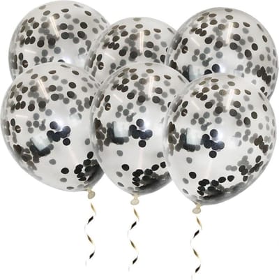 Zwarte confetti ballonnen - 10 stuks - helium ballonnen - feestdecoratie voor verjaardagen en Halloween - SnelShoppen
