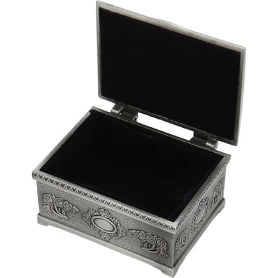 Vintage Sieradendoos Roestvrij Kleurvast Zinklegering Zacht Velours Decoratieve Schat Snuffel black