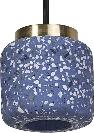 OSRAM Decor Terrazzo decoratieve hanglamp met gouden accenten , 100mm, met GU10 fitting, blauw