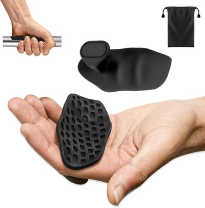 Fitness Krachttraining Grips - 2 Stuks - Rubberen Gym Gewichtheffen Antislip Oefengrepen - Deadlift Straps - Lift Straps - Krachttraining - Vingerloze Gewichthef Grips - Anti-slip Palm Protectors - Zwart