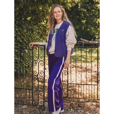 LXS - the female concept - Dames broek - Maat S - in de kleur Paars van41% COTTON 52% POLYESTER 7% SPANDEX -2531-9601-183
