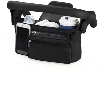 Universele opbergtas voor kinderwagen - met drankhouder - bekerhouder - opbergaccessoires voor de kinderwagen - kinderwagentas met grote capaciteit