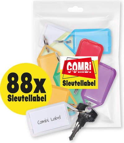 Combi-Label Openklapbare Openklapbaar Sleutellabel – Sleutellabels met inlay - Sleutelhanger - Naamlabel – 88 stuks