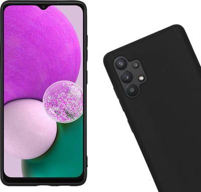 Hoes - Met 2x Screenprotector - Geschikt voor Samsung Galaxy A13 4G - Sterk & Shockproof - Back Cover - Siliconen Case - Telefoon Hoes - Zwart