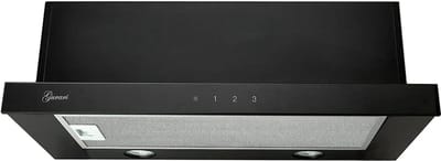 GURARI Afzuigkap GCH 117 BL Prime N, inbouw Afzuigkap 60 cm, in zwart, zwart glas, 1000m³/h