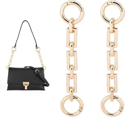 Allecto Plus - Tas Extender Kettingen in Goud voor Schoudertas - Set van 2 - Crossbody Band Vervanging met Connector Ring - 12 cm
