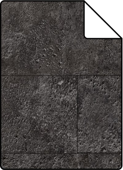 Proefstaal Origin Wallcoverings behang kalkstenen blokken zwart - 26,5 x 21 cm - 347583-S