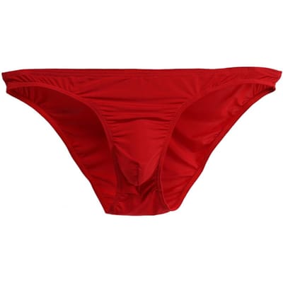 Heren Zomer Slips 3D U-convex Laagbouw U-convex Dunne Slips Effen Kleur Driedimensionaal Pouch Ondergoed L rood