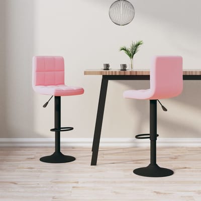 vidaXL - Barkrukken - 2 - st - fluweel - roze
