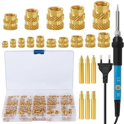 Schroefdraadinzetstukken en Instelbare Temperatuur Soldeerbout Set 60W - 257 Stuks