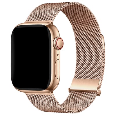 Premium Milanees bandje - Geschikt voor Apple Watch 1, 12, 2, 3, 4, 5, 6, 7, 8, 9, 10, 11 (42 mm), SE - 38/40/41 mm - Rose Gold