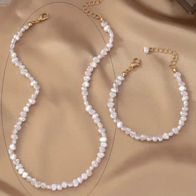 Livano Ketting - Dames - Staal - Nep zilver - Met Hanger - Parels