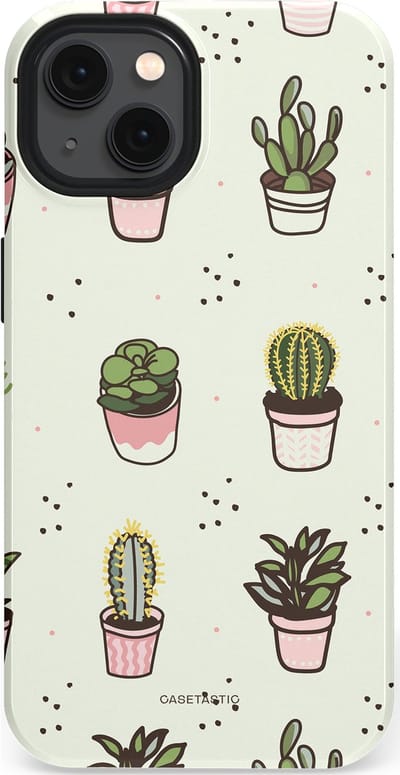Casetastic Hoesje Geschikt voor Apple iPhone 13 Magsafe - Stijlvolle Beschermende Duo-layer Case - Familie Cactus