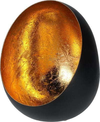 H&S Windlicht - 13 cm - Metaal - Zwart-goud