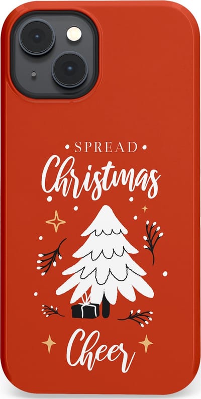 Casetastic hoesje geschikt voor Apple iPhone 14 Plus - MagSafe - Dubbellaagse bescherming - Verspreid het Kerstfeest - Fashion Case - Terracotta