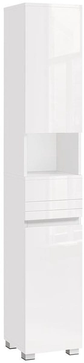 Homesy Badkamerkast - Hoog Badkamermeubel - Badkamermeubel 30 x 30 x 170 cm met verstelbare planken - wit