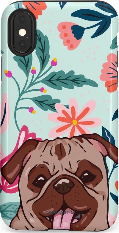 Casetastic Hoesje Geschikt voor Apple iPhone X/Xs - Stijlvolle Beschermende Duo-layer Case - Mopslik