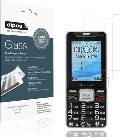 dipos – 2x Pantserfolie geschikt voor Masstel Izi 55 | 9H Screenprotector