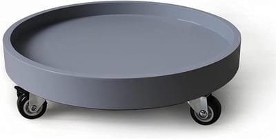 Plantenbak met wieltjes - Plantenwagen rond - Zware potten verplaatsen - 360 graden wielen - 42-58 cm - Zwart