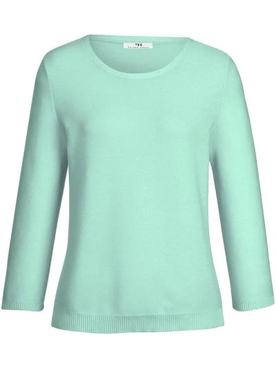 Trui ronde hals 100% SUPIMA® katoen Van Peter Hahn turquoise