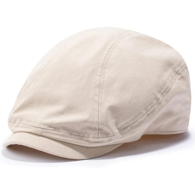 Grote Hoofd XL 64cm Mannen Newsboy Petten Grote Maat Katoenen Baret voor Papa Platte Vintage Gatsby Hoed Cabbie Hoed Dames Mode Achtkantige Pet M 56-58cm white