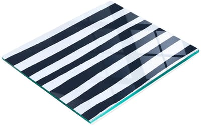 Decoratieve glazen serveerplank met afbeeldingen van strepen voor het serveren van snacks, 60x52 cm