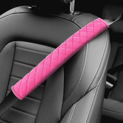 Autogordelpads - Schouderriemhoezen Gordelbeschermer - Comfortabel Rijden - Extra Lengte 38 cm - 2 stuks - Roze