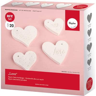 Siliconen gietvormset decoratieve hanger "Love", 4 motieven