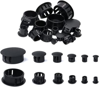155 stuks stekkers gat plastic kast gat pluggen, schroefgat pluggen plastic gat cover snap in vergrendeling gat pluggen voor keukenkast meubels, 6 maten 3/16 inch, 1/4 inch, 5/16 inch, 3/8 inch, 1/2