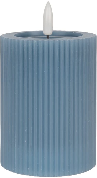 Clayre & Eef LED Kaars 8x13 cm Blauw Wax