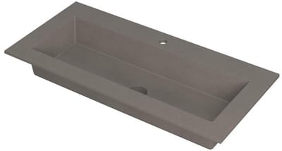 INK Kraft Wastafel Enkele Bak 1 Kraangat - 1000x450x10 mm - Quartz Beton