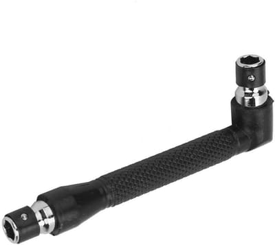 Dailygoods- Moersleutel 1/4 Mini Dubbele Hoofd L-vormig - Schroevendraaier Hoofd - Gegalvaniseerd Staal - Lichtgewicht - Verstelbaar - Hoogwaardige Kwaliteit - Sleutelset